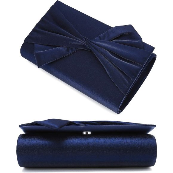 COPY - Women Satin Bow Flap Formal Party Clutch - Picture 5 of 7